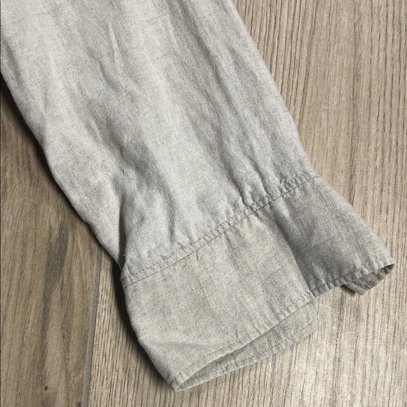 Elegant Beige Linen Shirt Jacket - Picture 3 of 7